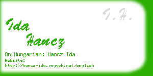 ida hancz business card